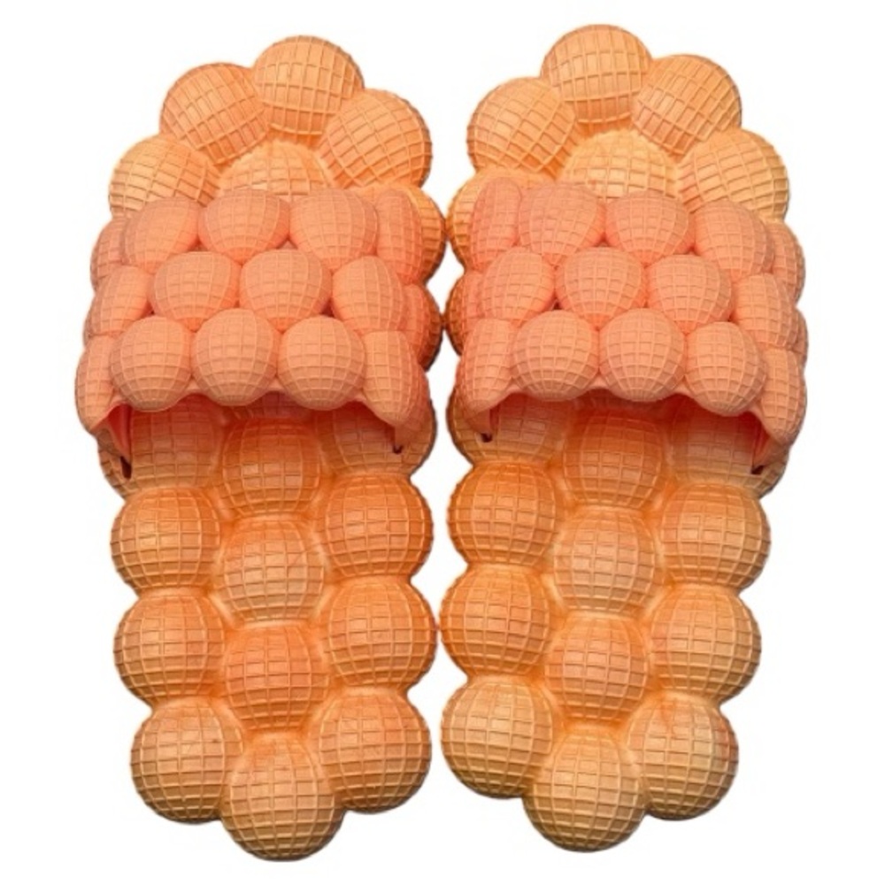 Orange Bubble Slide Sandals – Massage Comfort